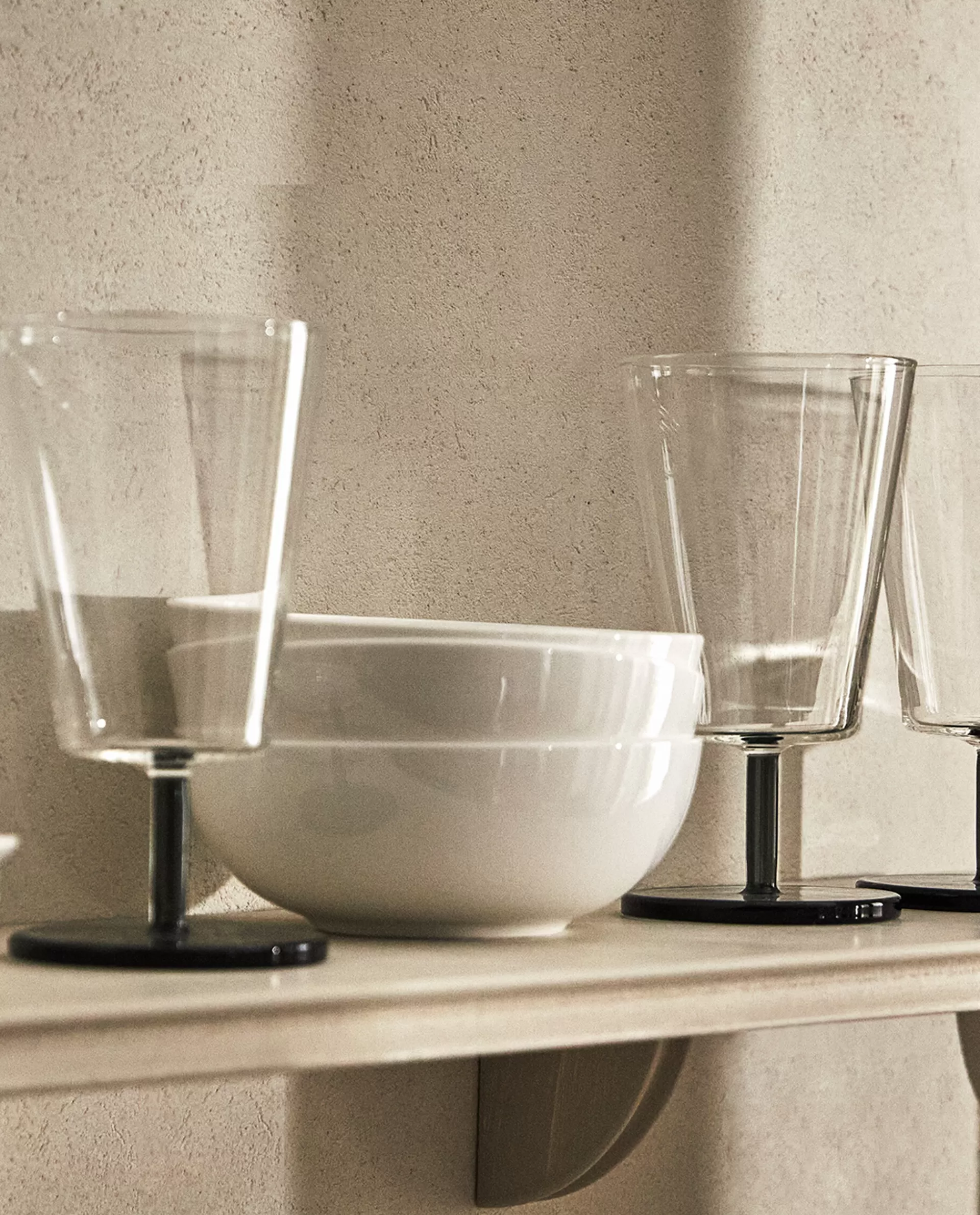 ZARA Home Borosilicate Wine Glass With Colored Stem Black Cheap