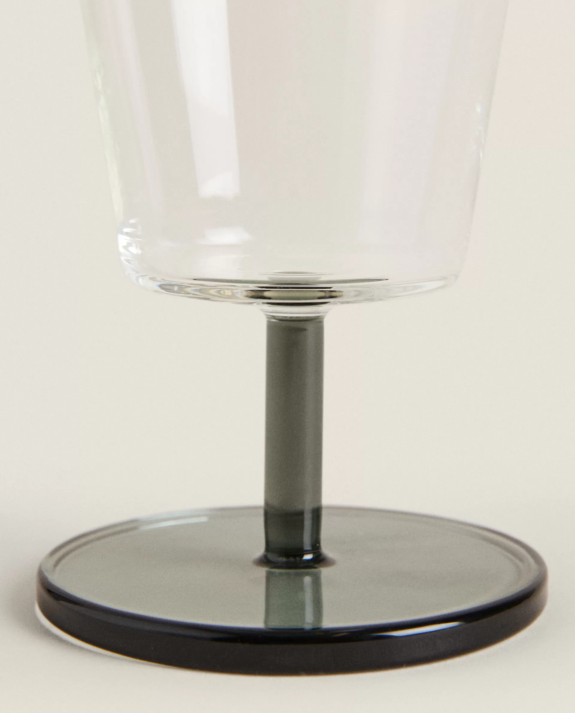 ZARA Home Borosilicate Wine Glass With Colored Stem Black Cheap