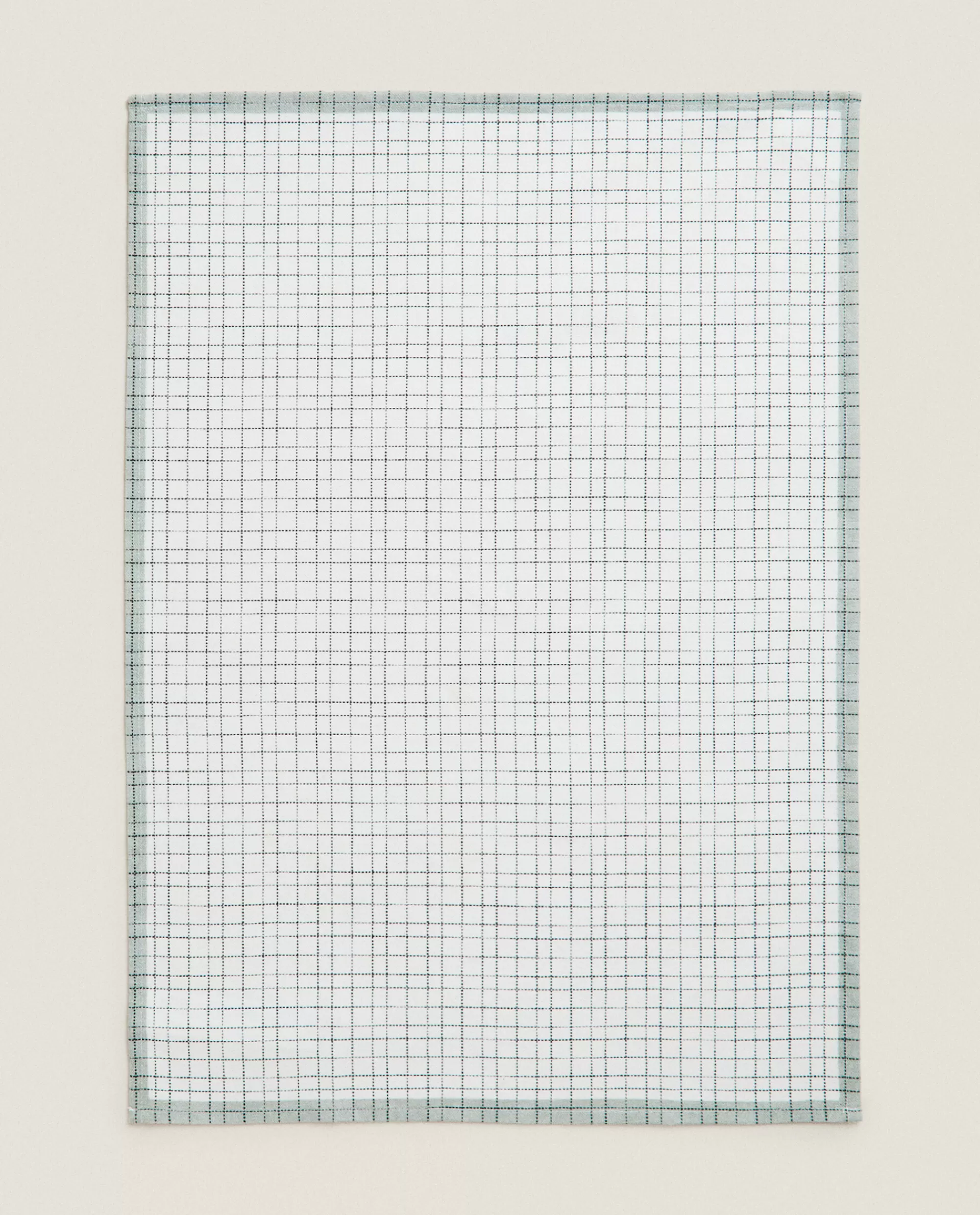 ZARA Home Check And Floral Print Cotton Tea Towel (Pack Of 2) Blue Fashion