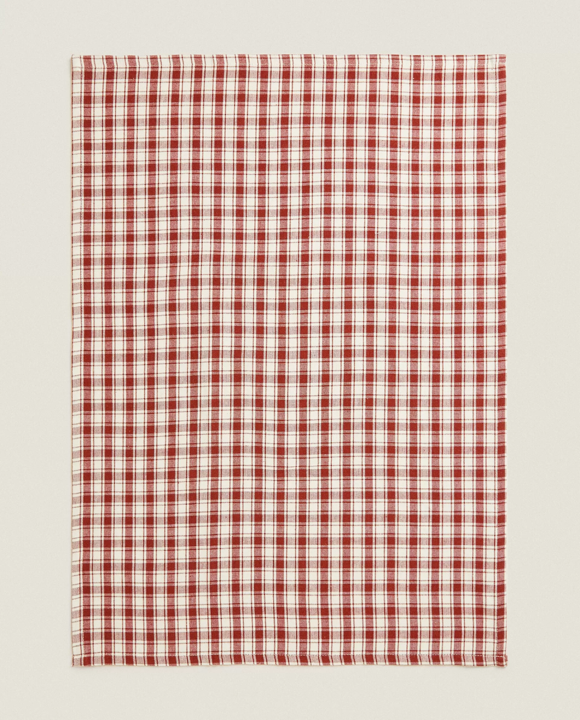 ZARA Home Colored Check Kitchen Towels (Pack Of 2) Burgundy Clearance
