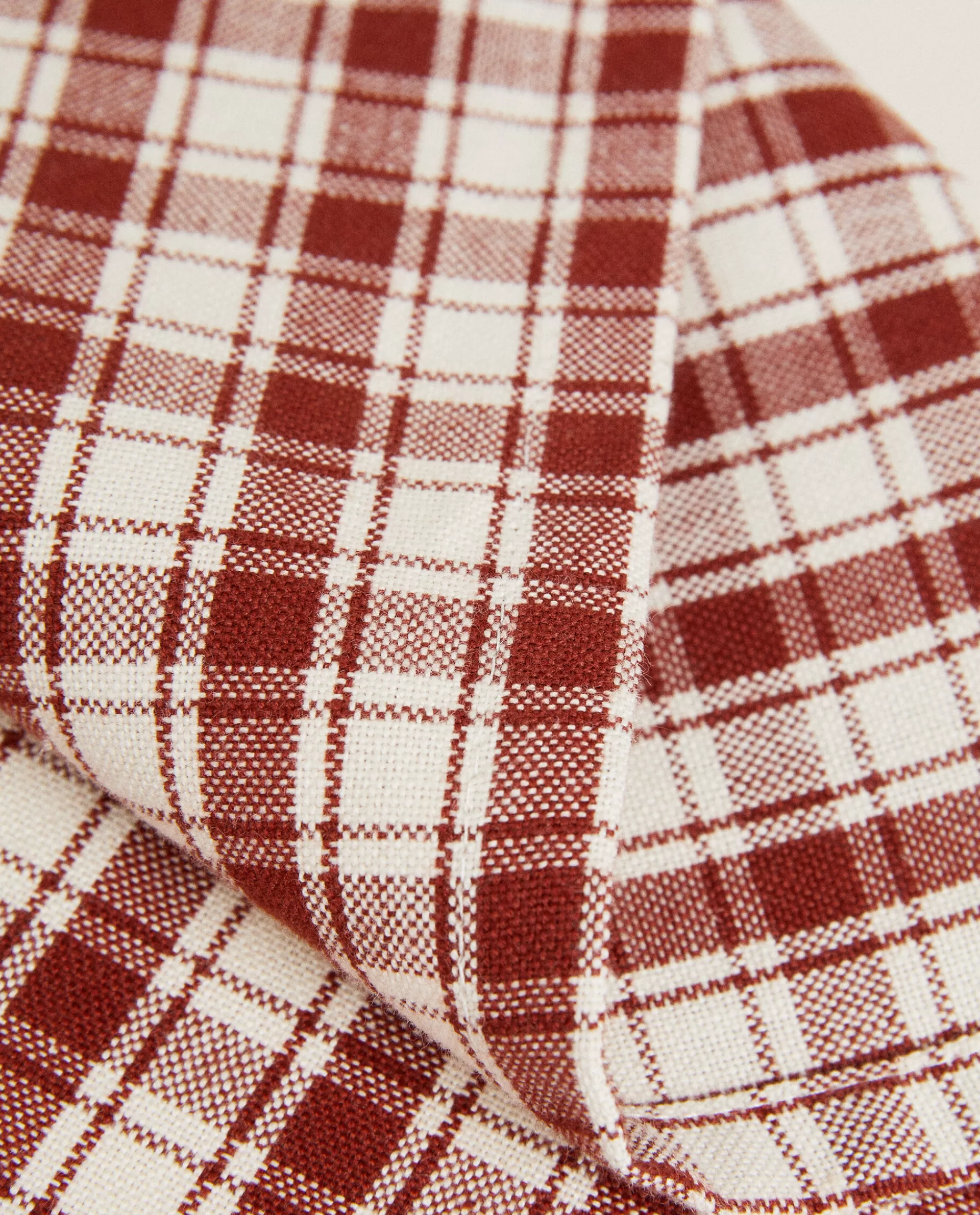 ZARA Home Colored Check Kitchen Towels (Pack Of 2) Burgundy Clearance