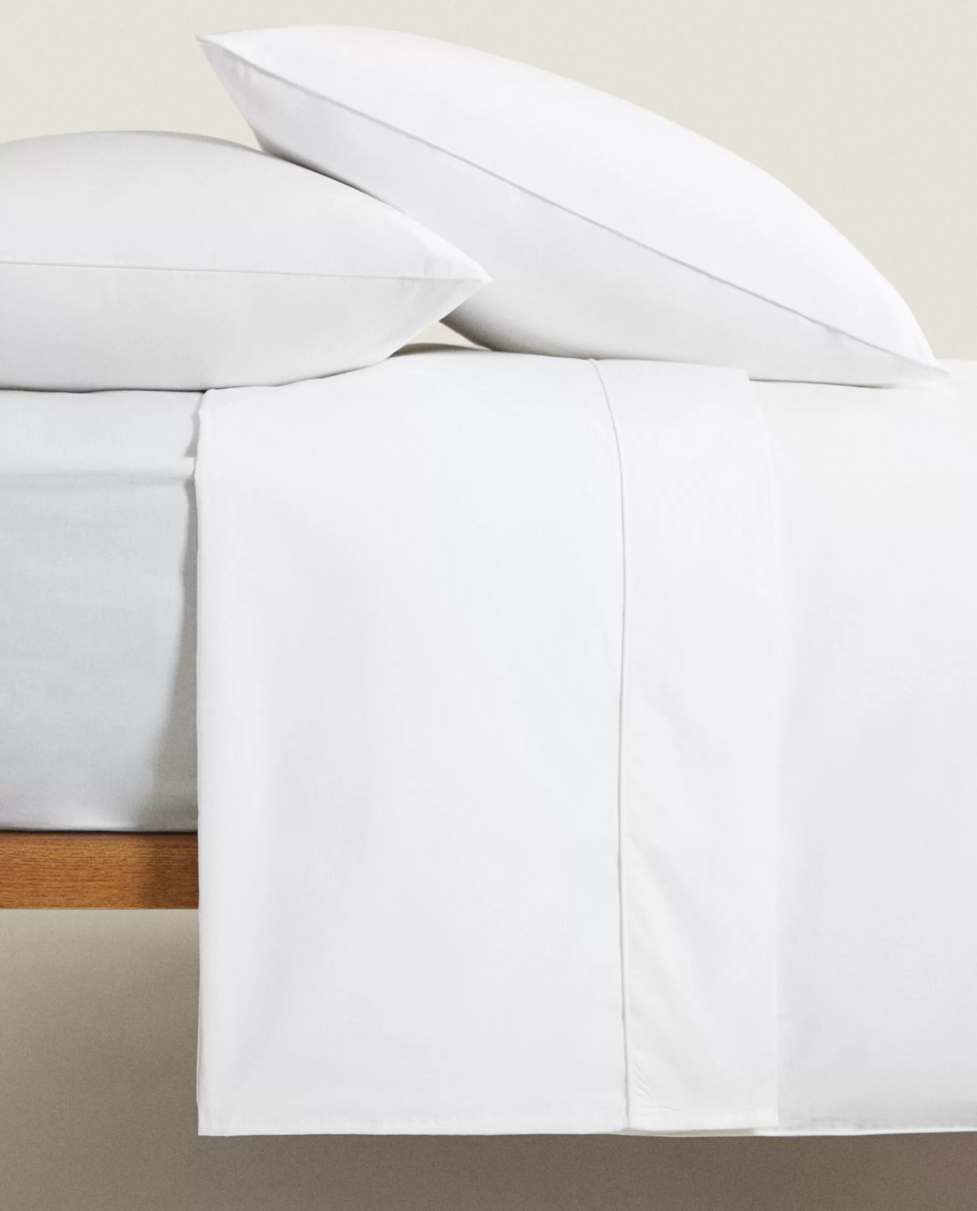ZARA Home Duvet Cover With Colored Piping Detail Cream Sale