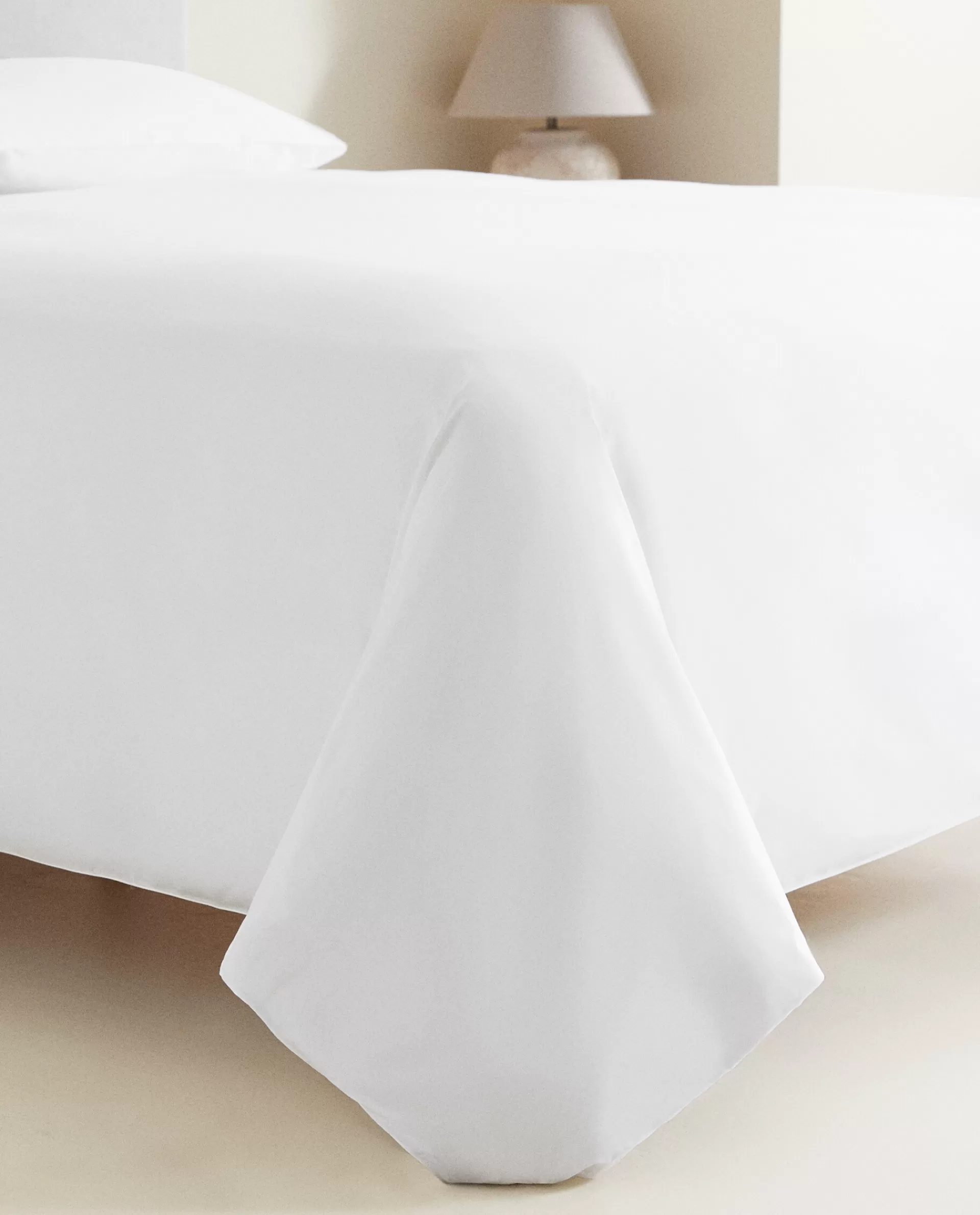 ZARA Home Duvet Cover With Colored Piping Detail Cream Sale