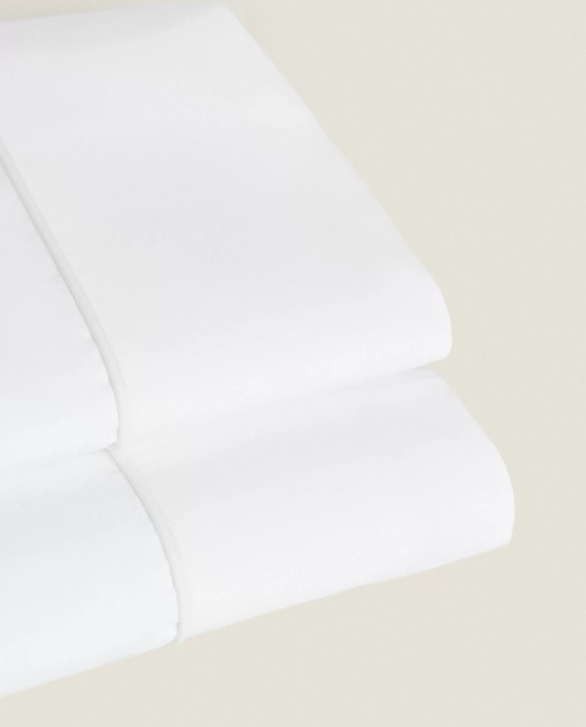 ZARA Home Flat Sheet With Colored Piping Detail Cream Discount