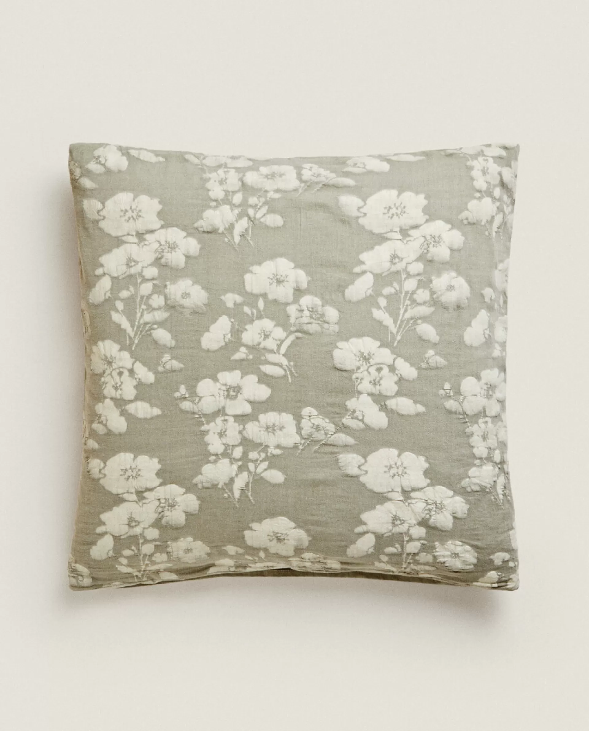 ZARA Home Floral Jacquard Pillowcase Green Cheap