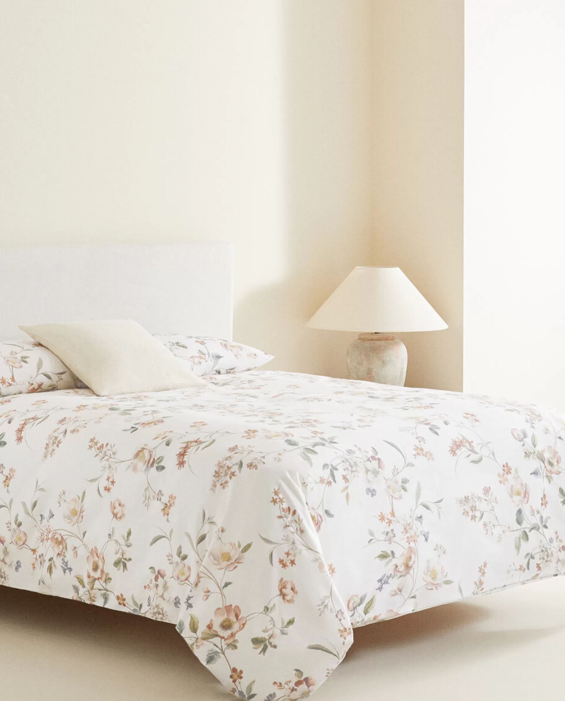 ZARA Home Floral Print Duvet Cover Oyster White Best