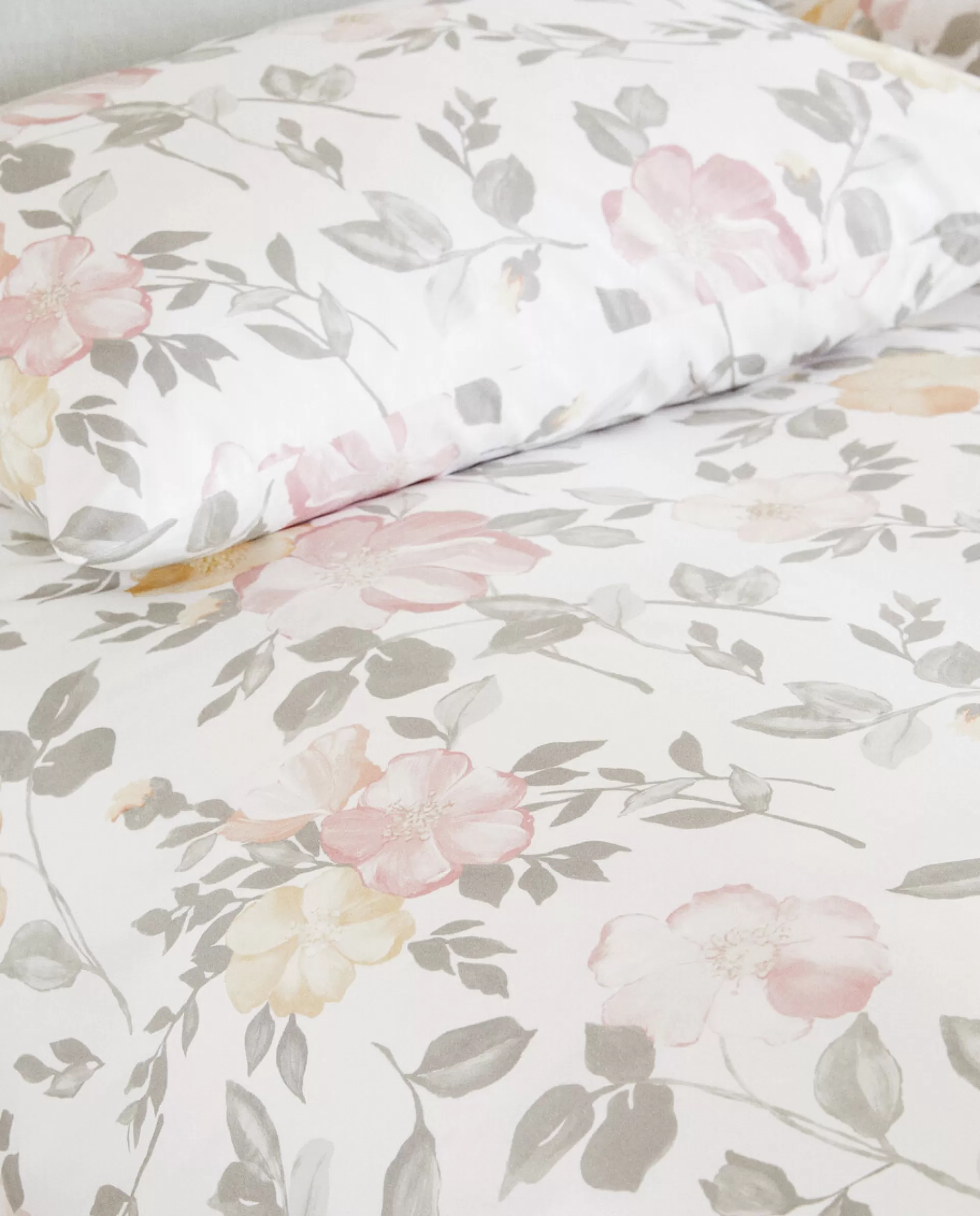 ZARA Home Floral Print Duvet Cover Pink Outlet