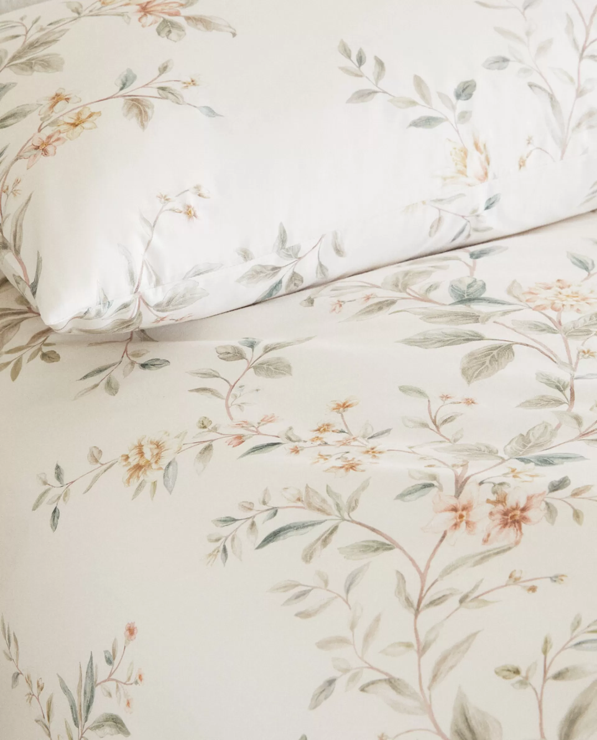 ZARA Home Floral Print Duvet Cover Cream Cheap