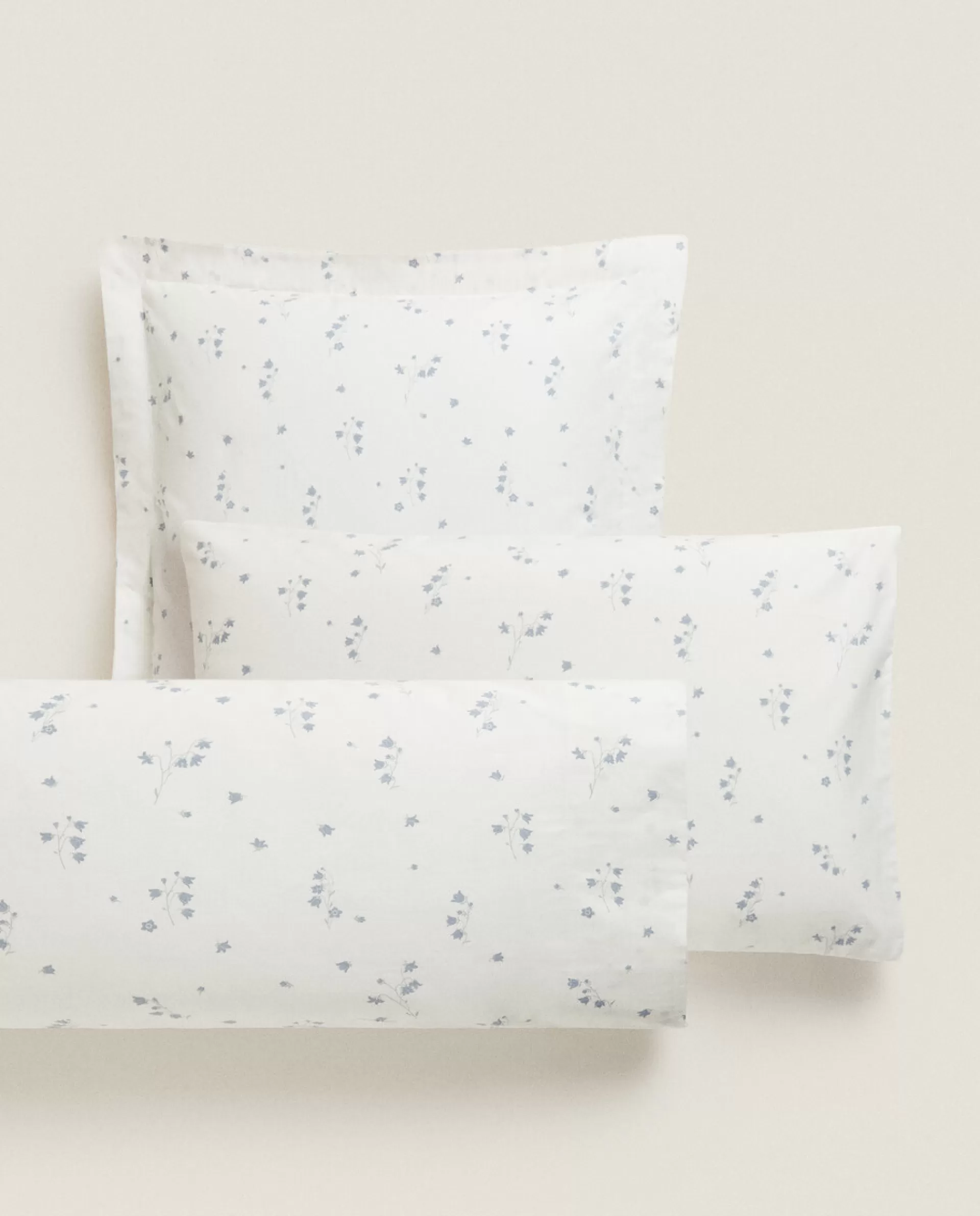 ZARA Home Floral Print Pillowcase Oyster White Fashion