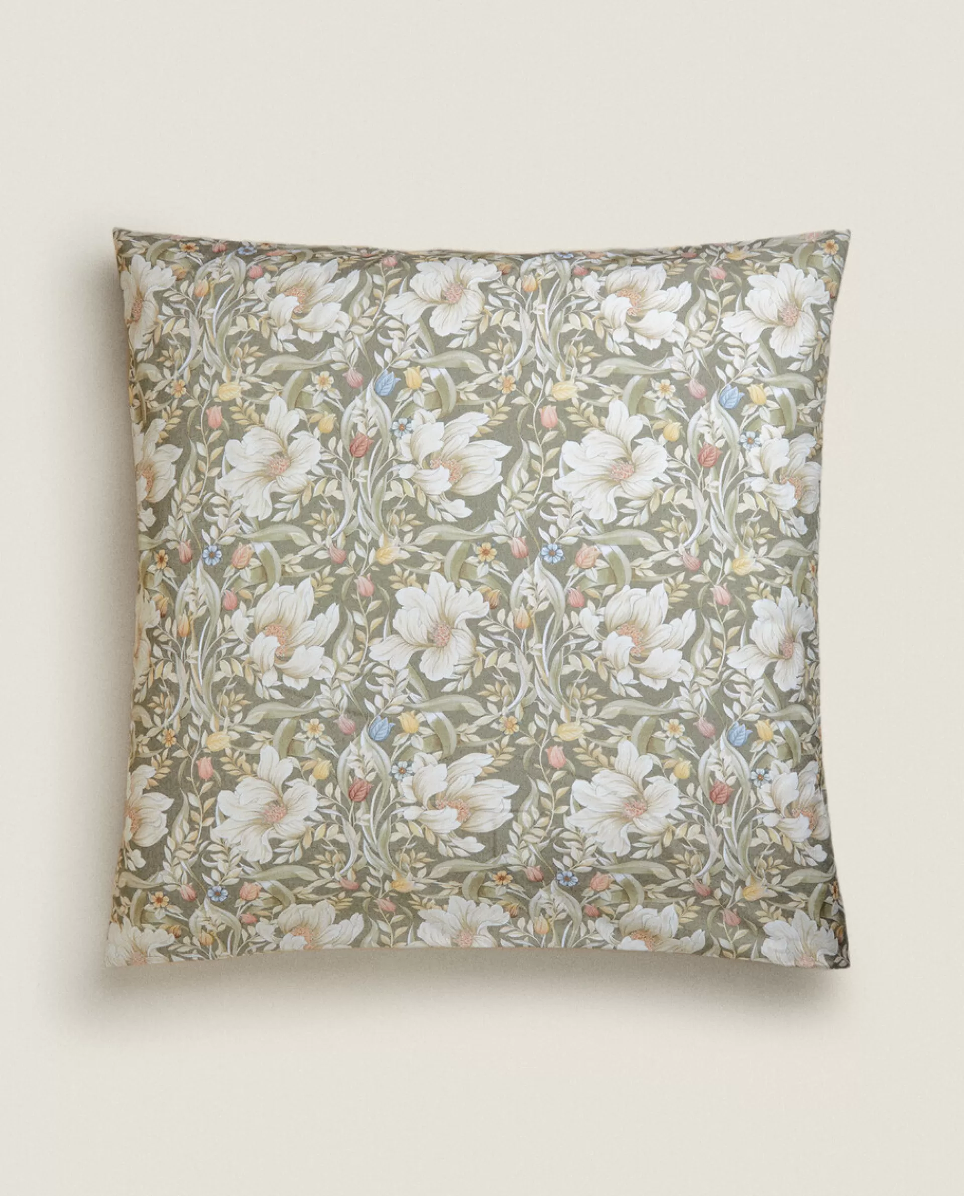 ZARA Home Floral Print Pillowcase Green Fashion