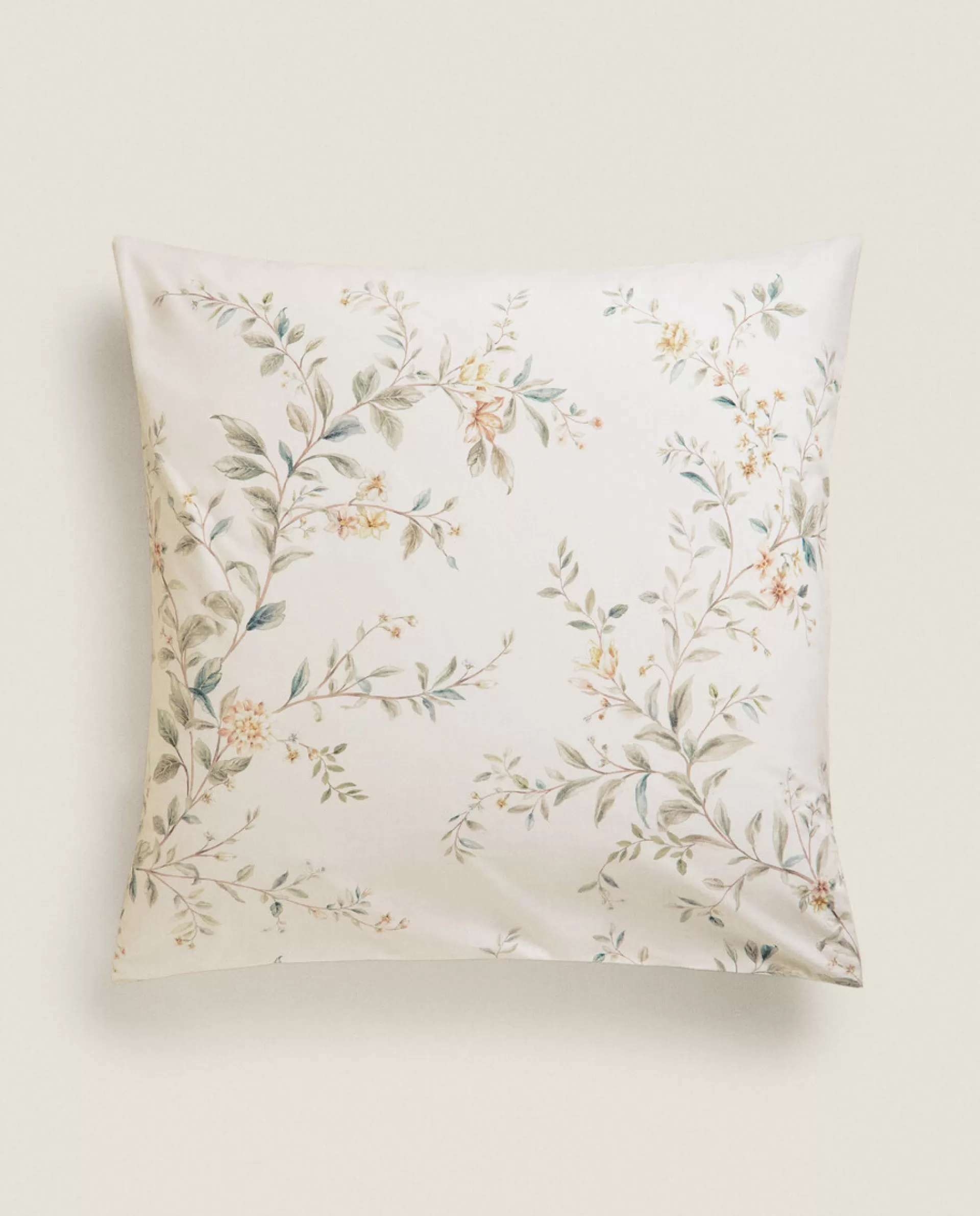 ZARA Home Floral Print Pillowcase Cream Shop