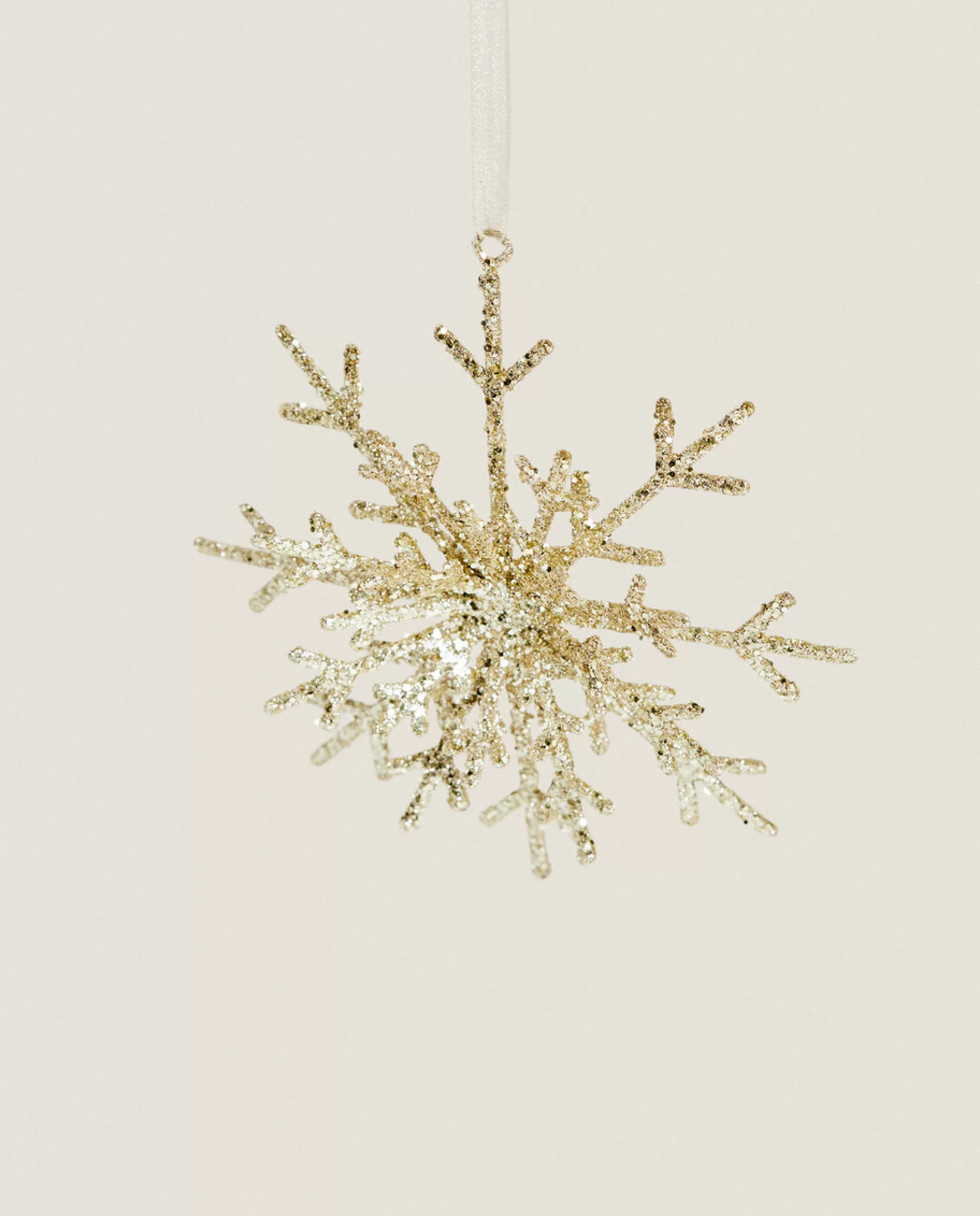 ZARA Home Glittery Christmas Snowflake Decoration Golden New