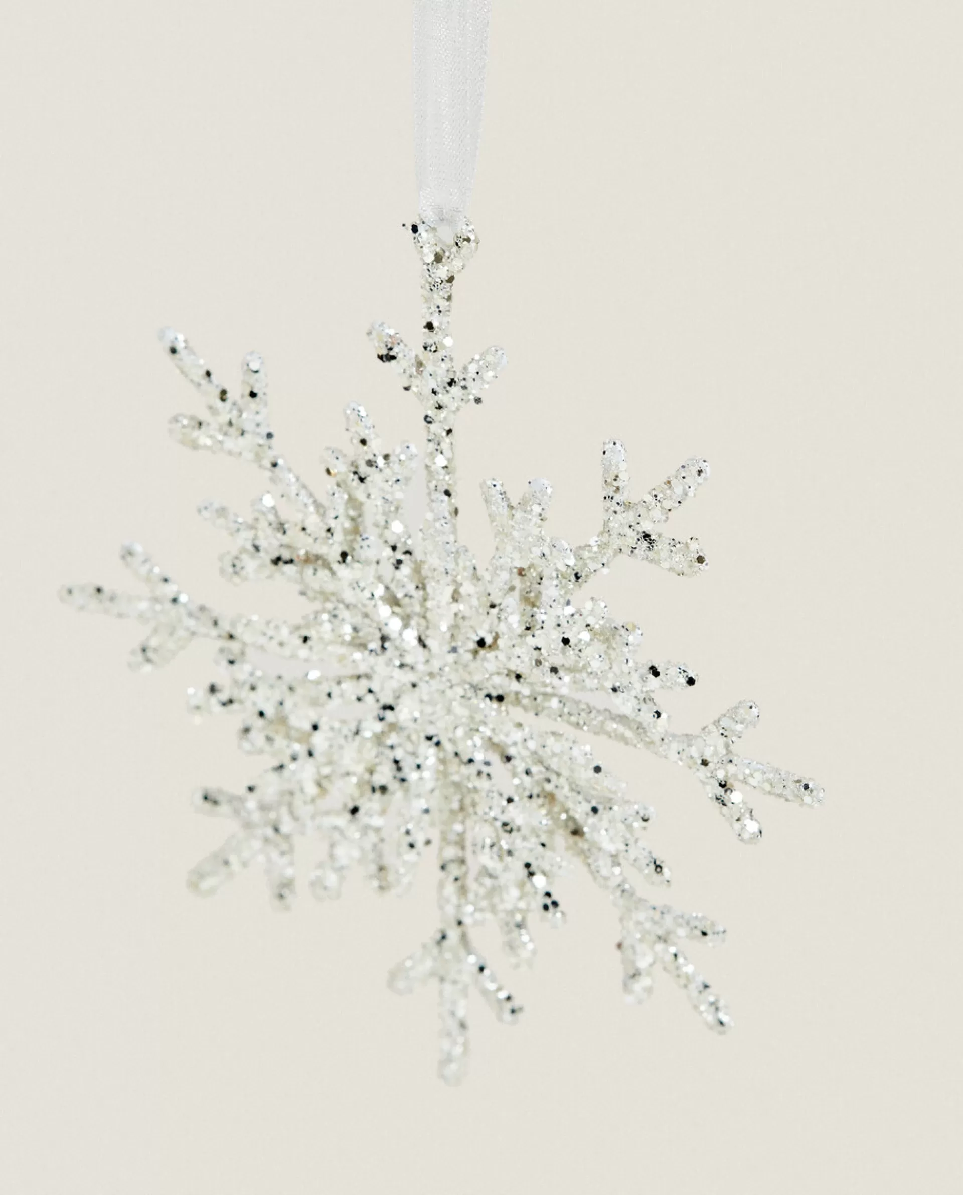 ZARA Home Glittery Christmas Snowflake Decoration Silver Flash Sale