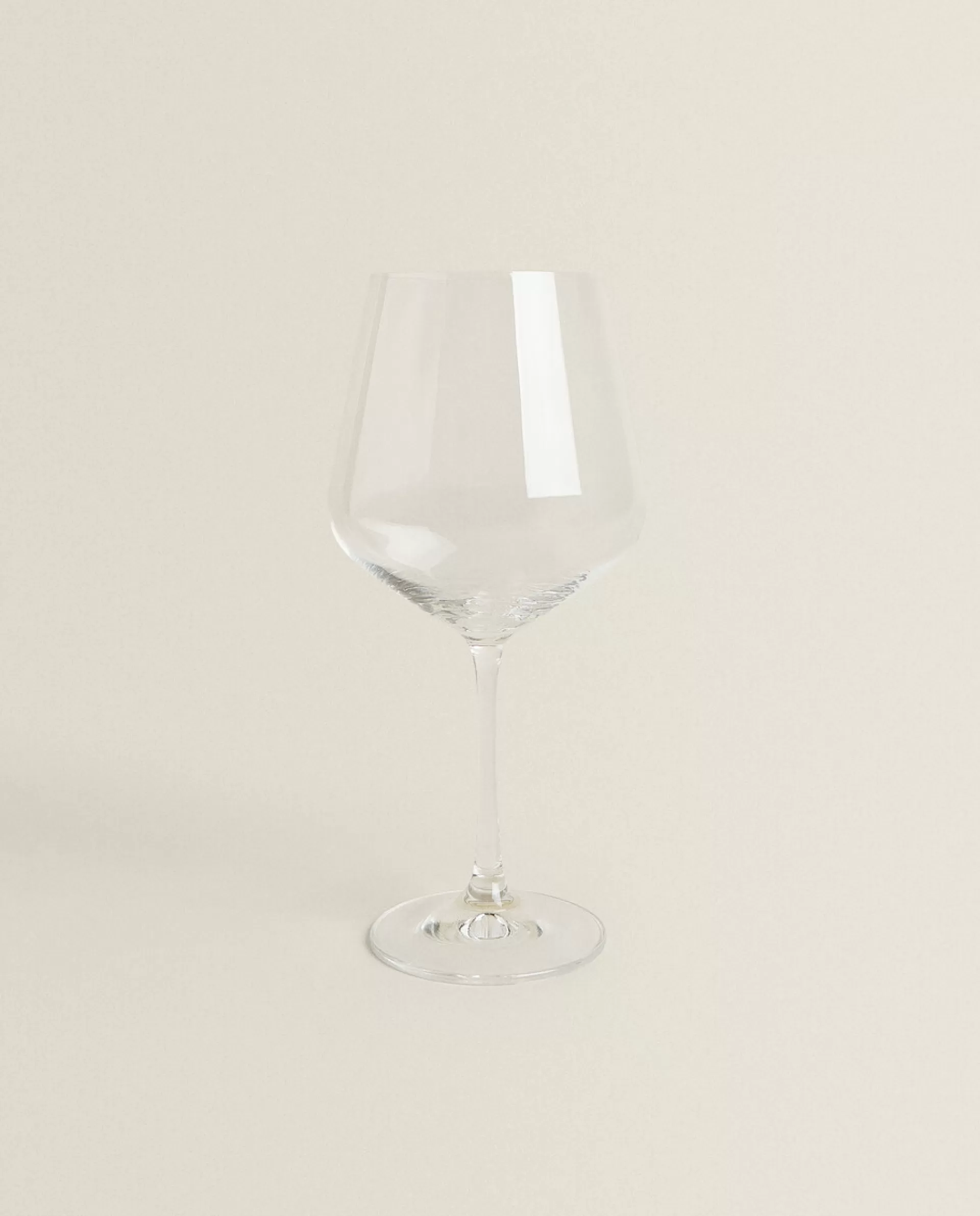 ZARA Home Large Bohemia Crystal Wine Glass Transparent Clearance