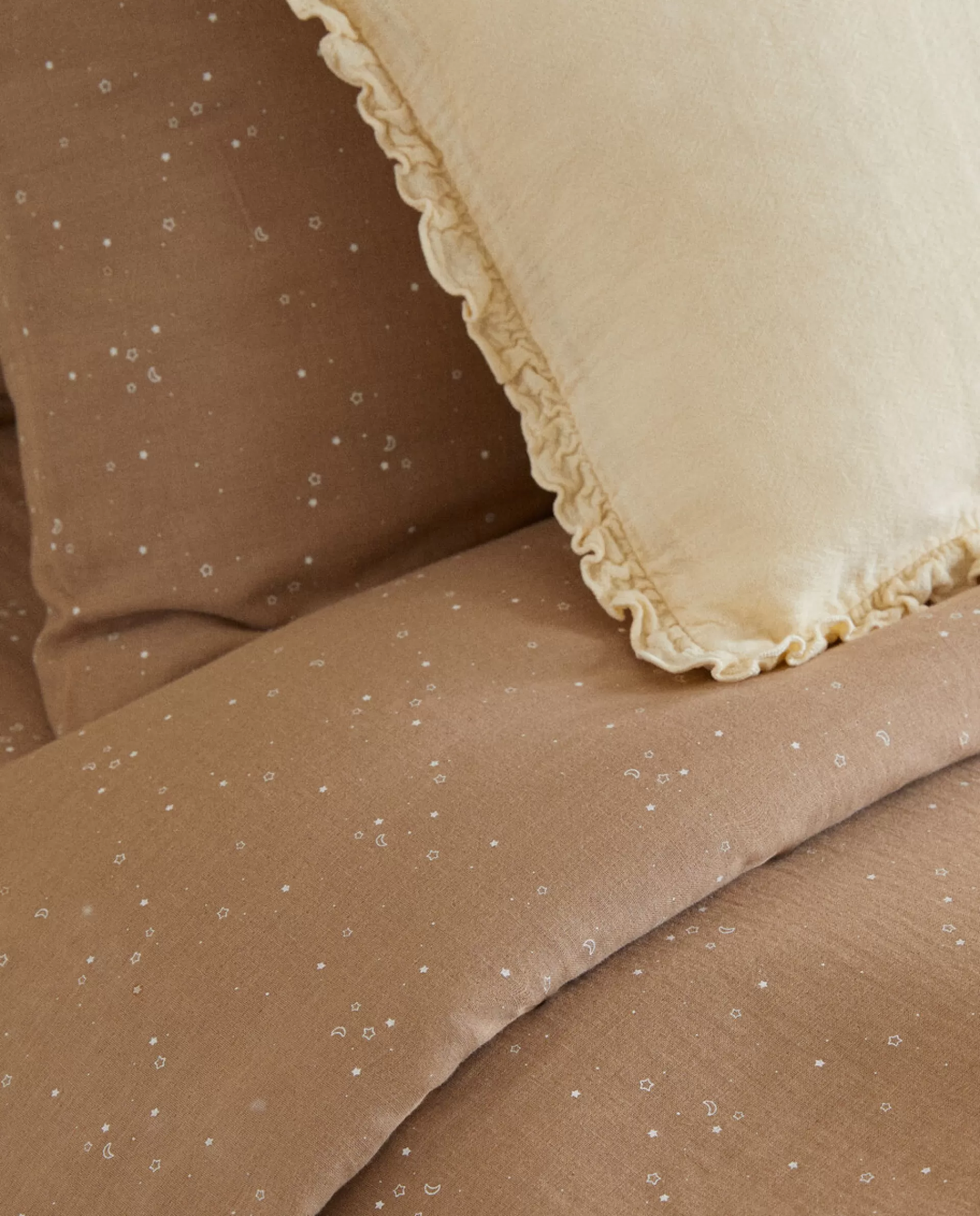 ZARA Home Moons And Stars Duvet Cover Taupe Fashion