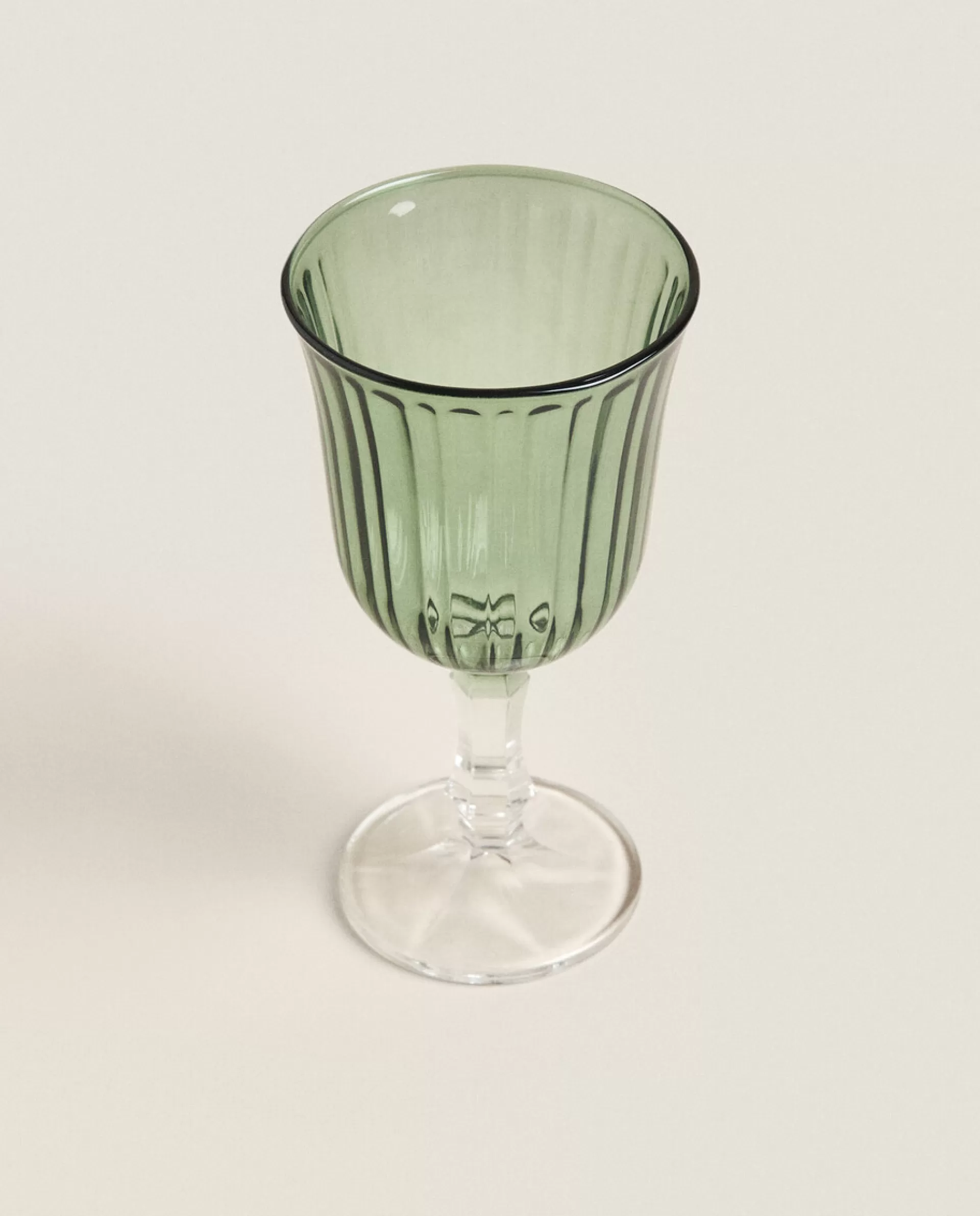 ZARA Home Raised Design Wine Glass Green Discount