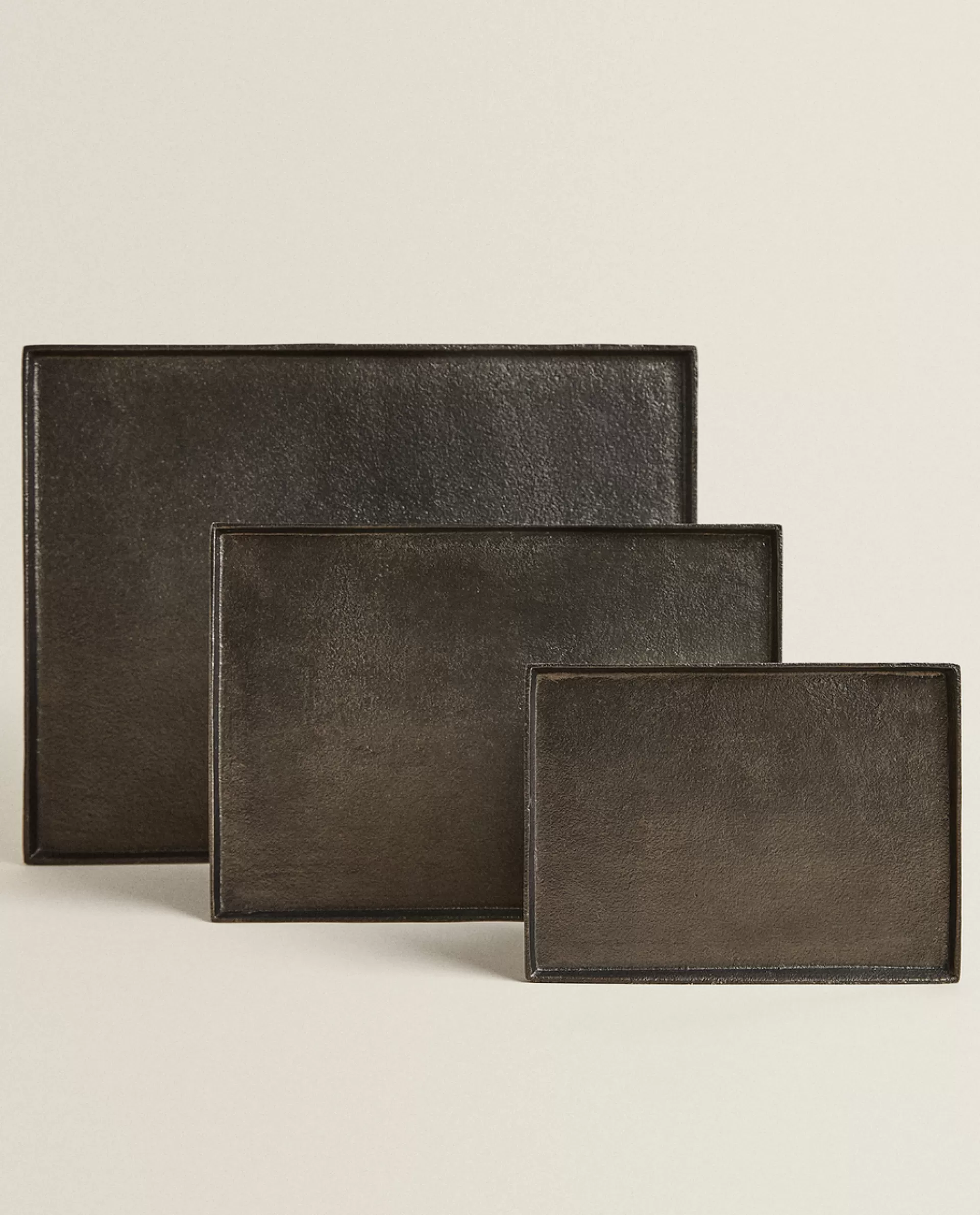 ZARA Home Rectangular Metal Tray Black Discount