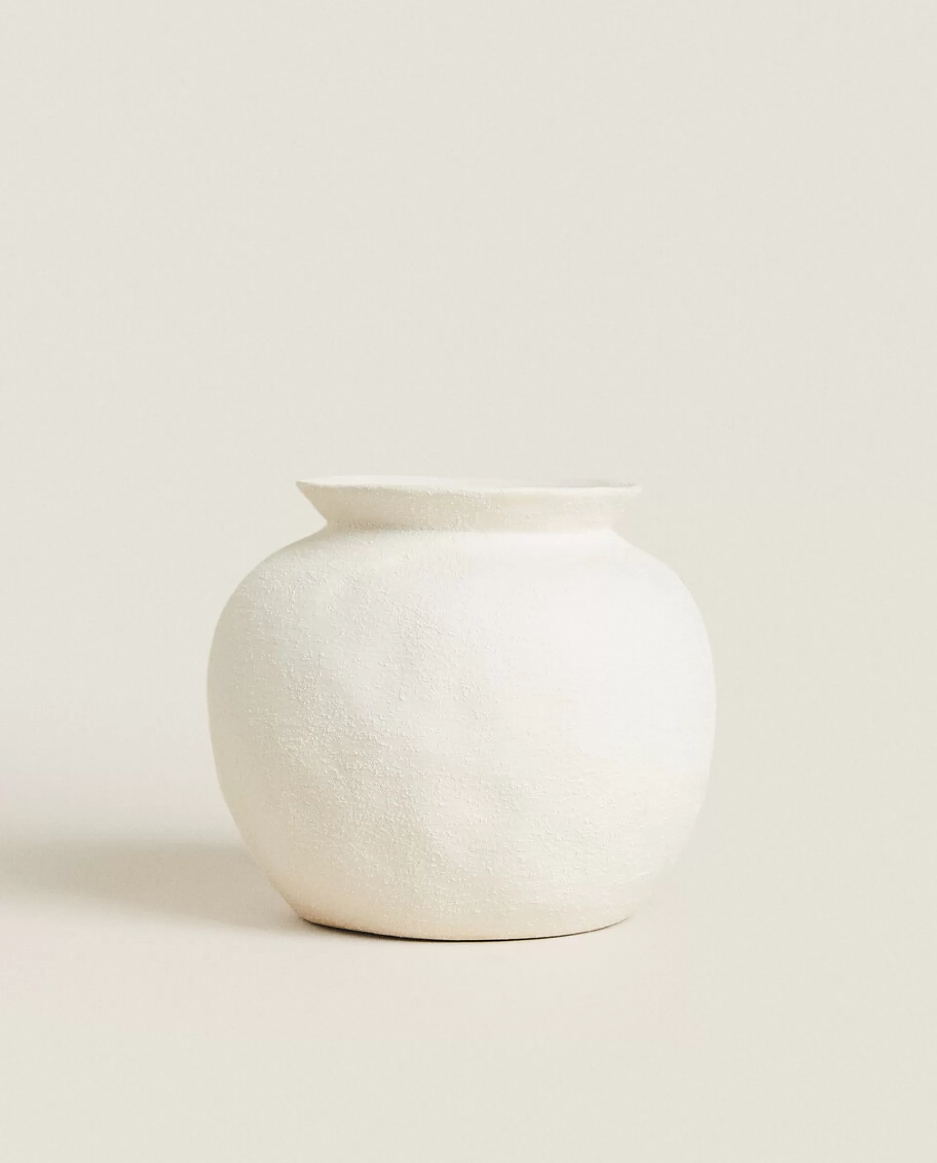ZARA Home Rough Earthenware Vase White Discount