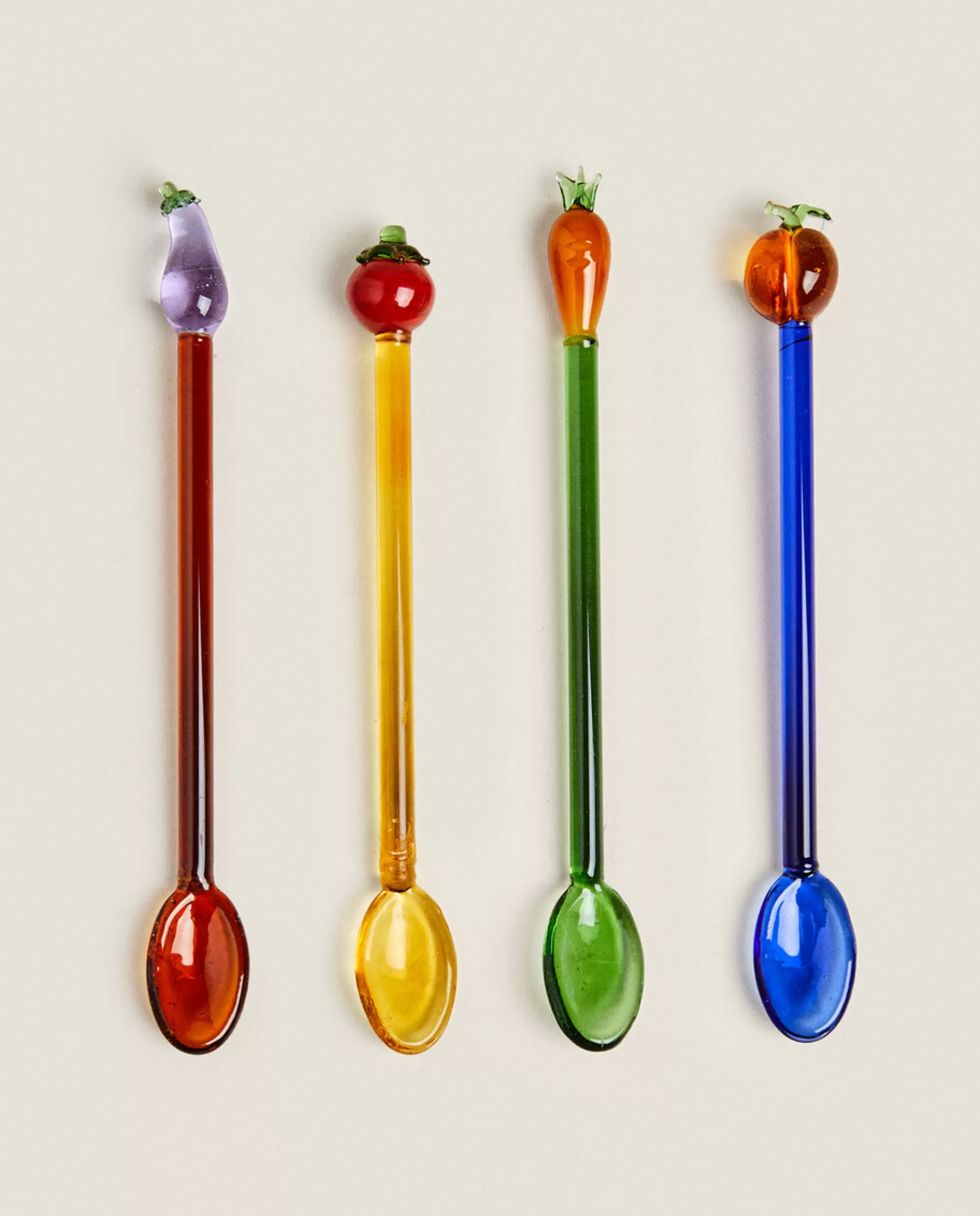 ZARA Home Set Of Plant Dessert Spoons Ocher Shop