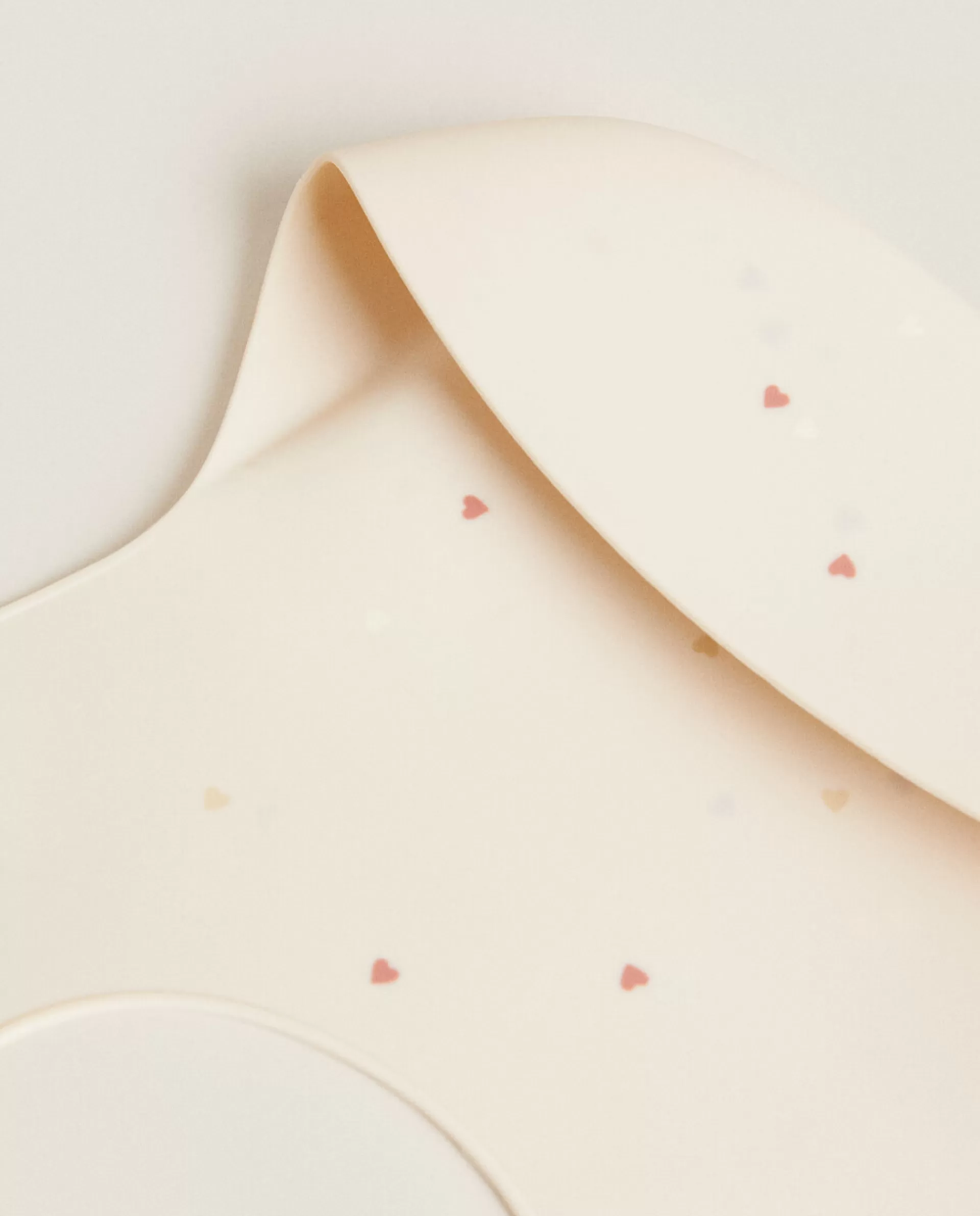 ZARA Home Silicone Heart Print Bib Pink New
