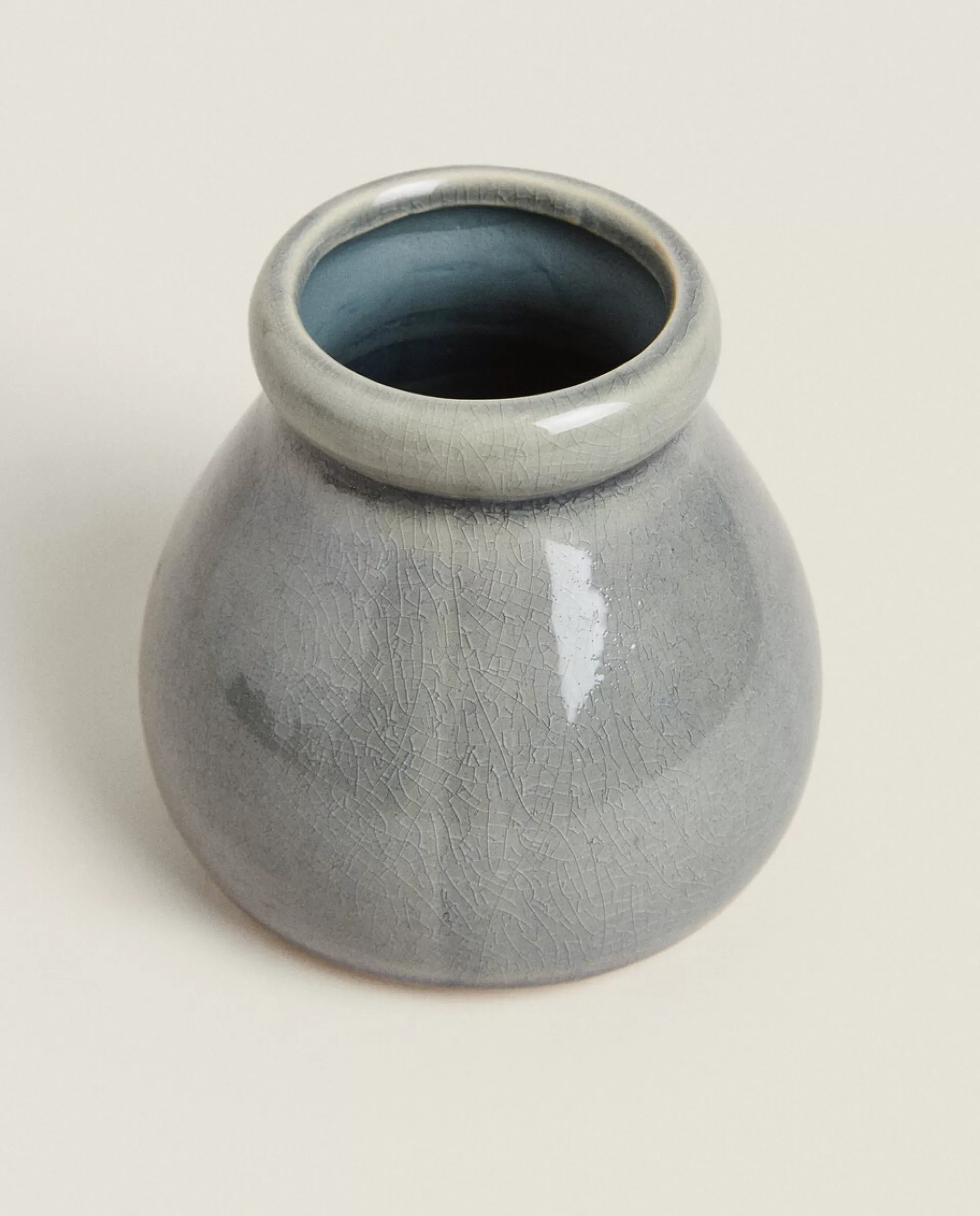 ZARA Home Small Ceramic Vase Blue Hot