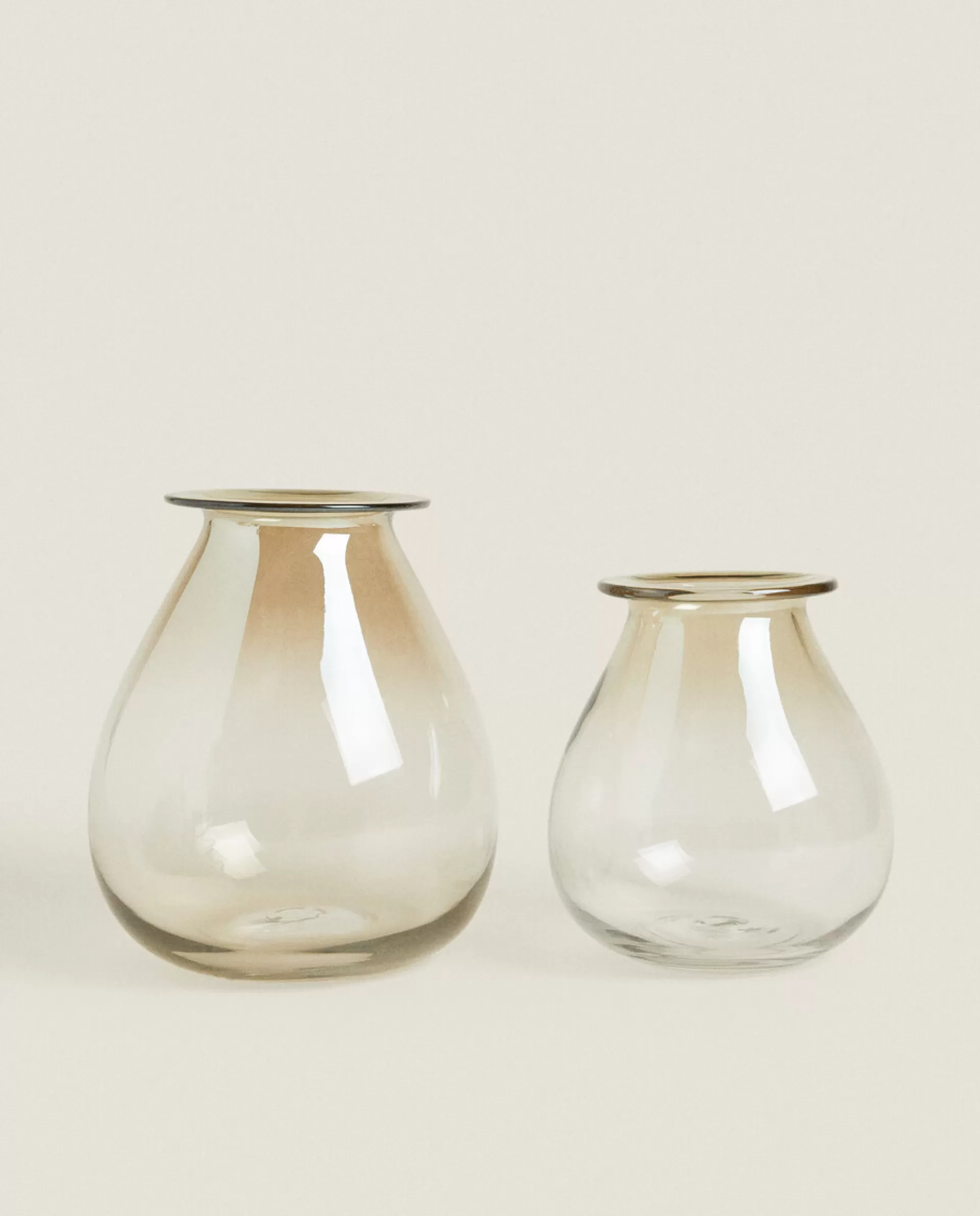 ZARA Home Smoky Glass Vase Golden Discount