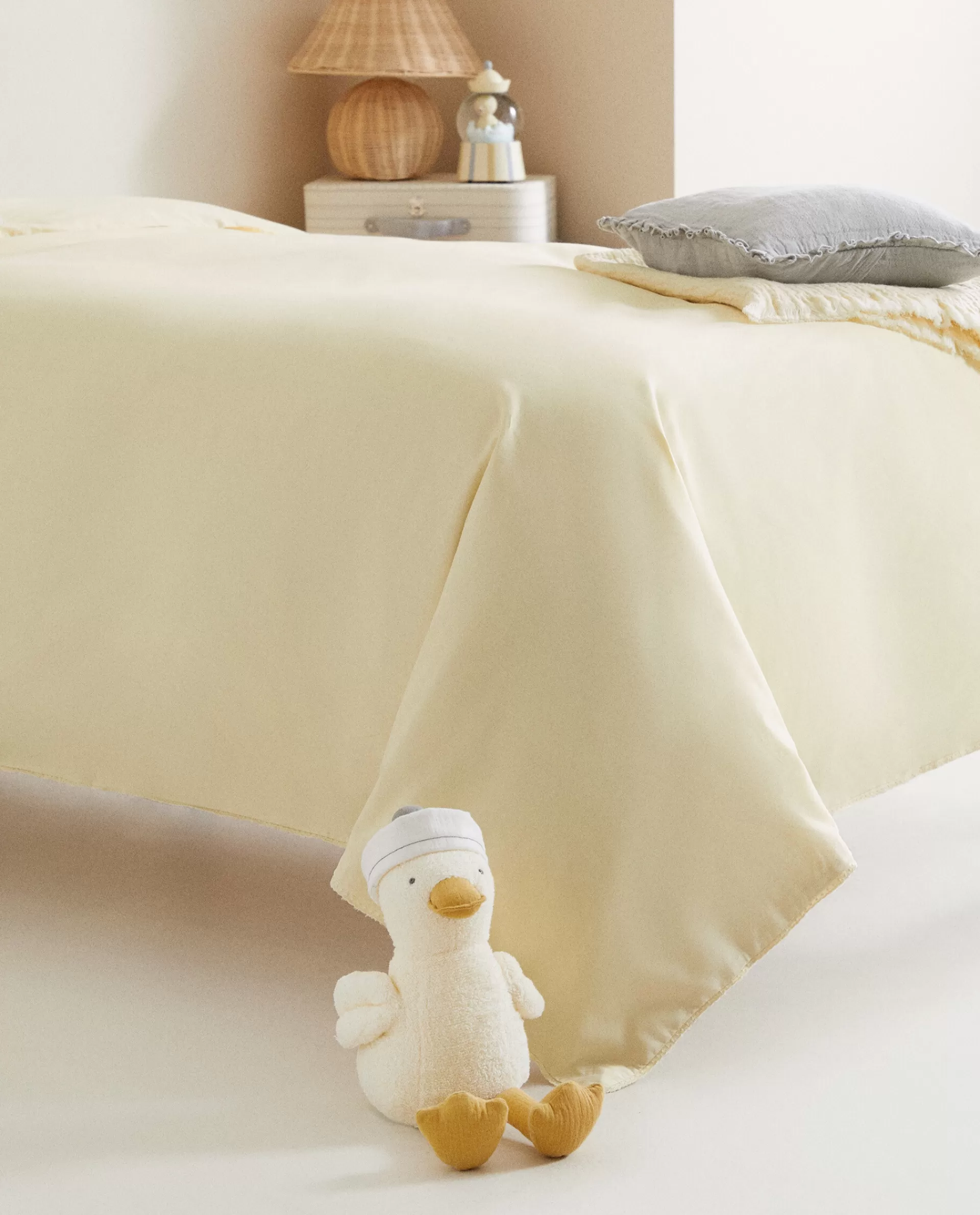 ZARA Home Solid Color Cotton Duvet Cover Yellow Fashion