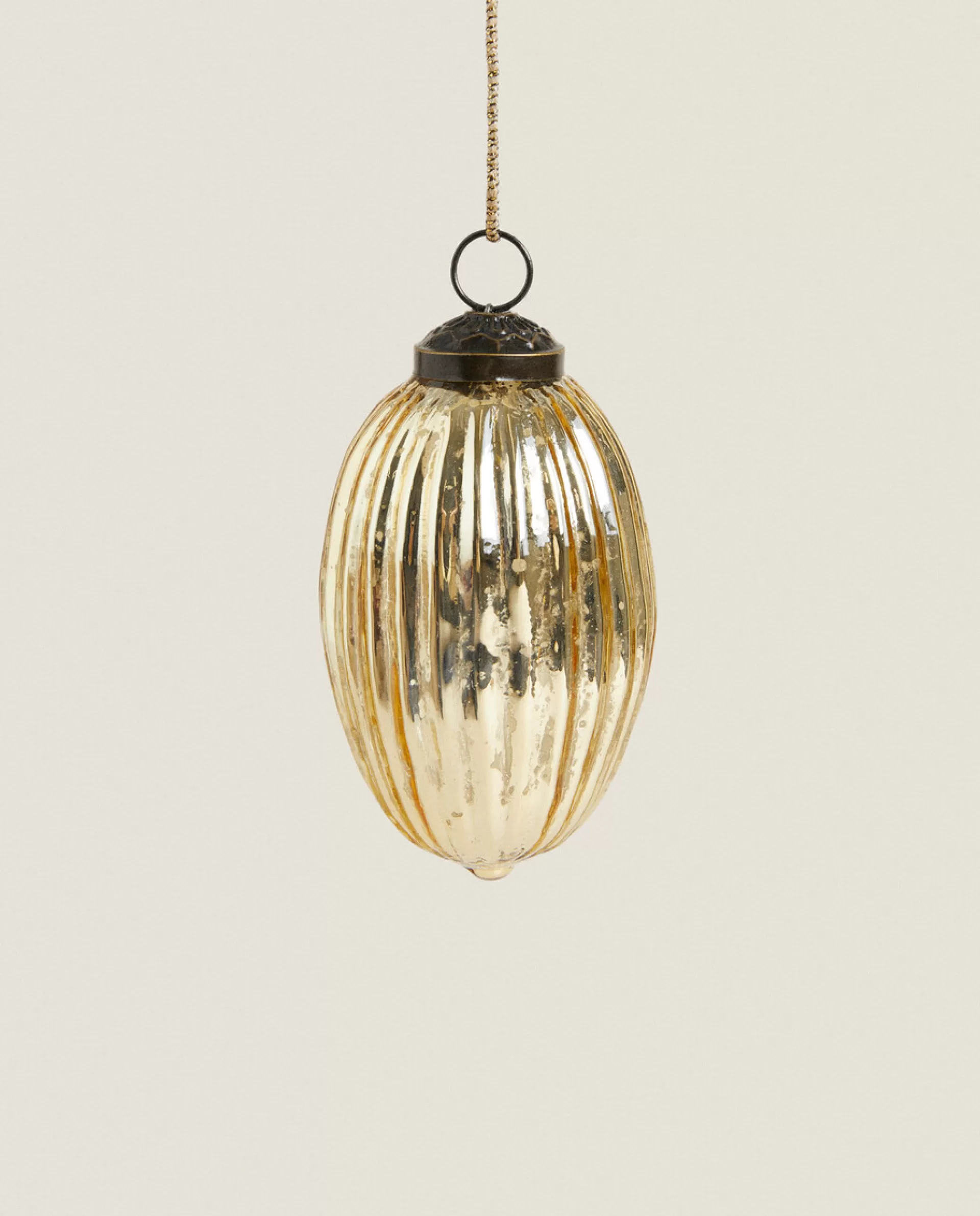 ZARA Home Striped Christmas Ornament Golden Shop