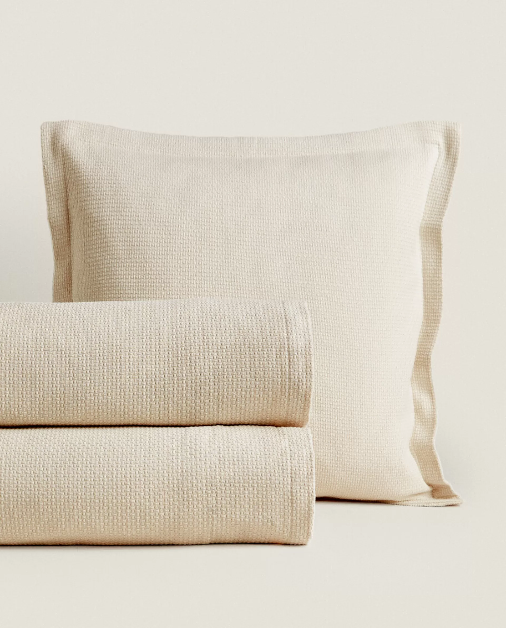 ZARA Home Textured Bedspread Beige Best Sale