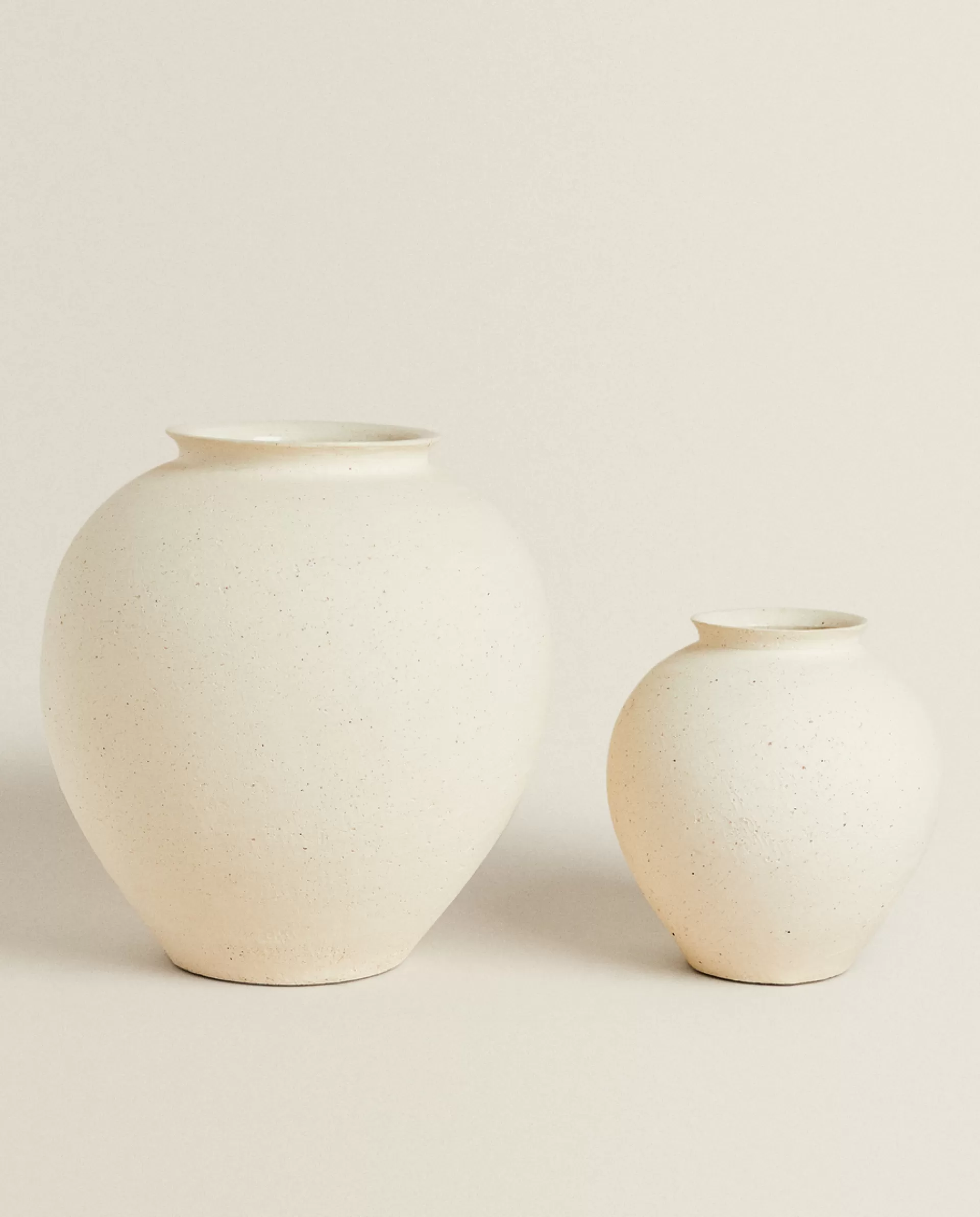 ZARA Home Textured Ceramic Vase Grey Outlet