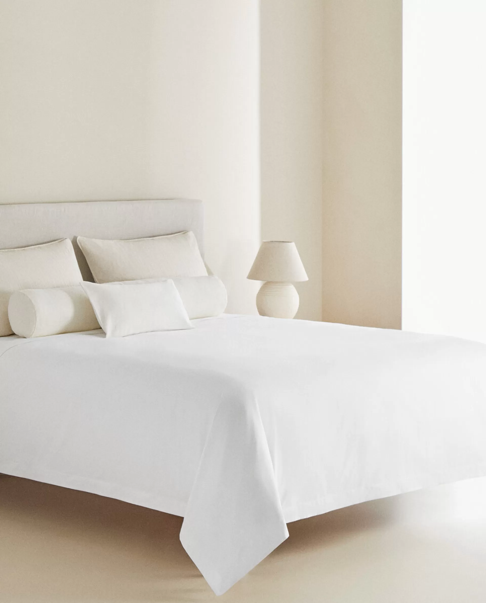 ZARA Home (500 Thread Count) Percale Flat Sheet White Cheap