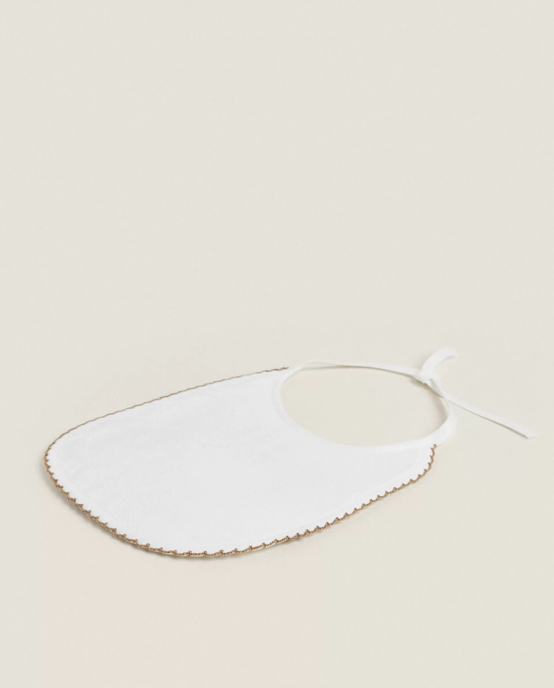 ZARA Home Velour Bib With Trim Detail White Fashion
