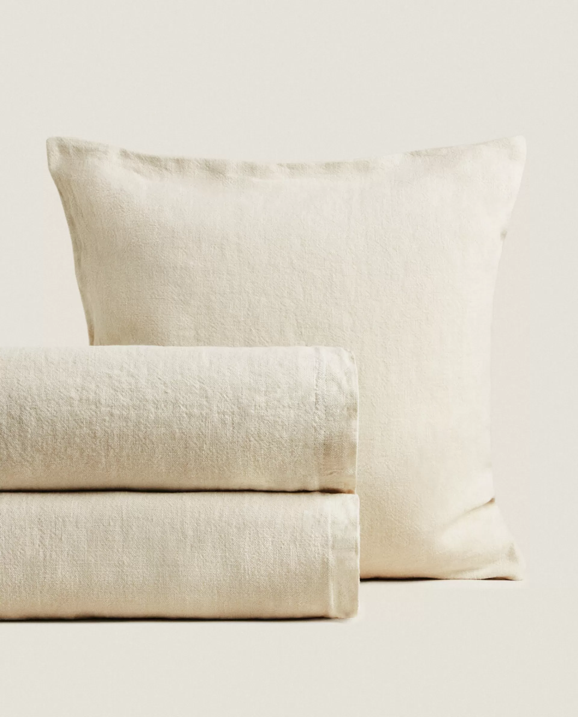 ZARA Home Washed Linen Bedspread (400 Gsm) Sand Discount